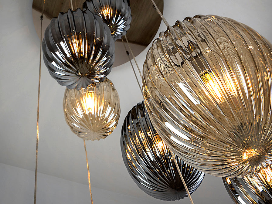 
Grande lampada da galleria di design a LED dimmerabile «Ovila» a 9 luci - senza telecomando