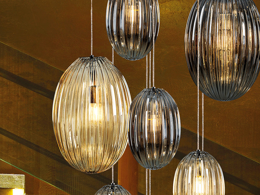 
Grande lampada da galleria di design a LED dimmerabile «Ovila» a 13 luci - senza telecomando