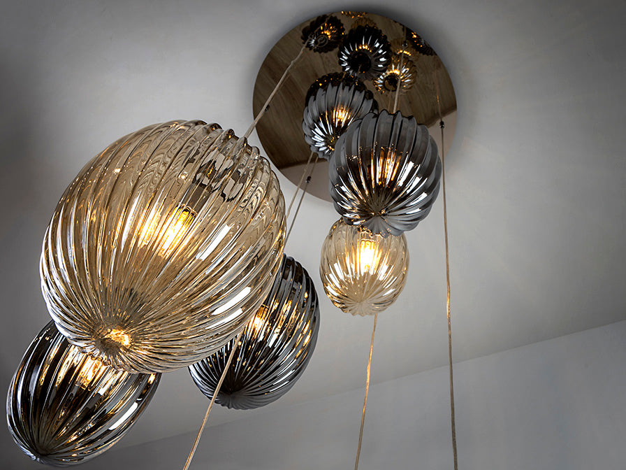 
Grande lampada da galleria di design a LED dimmerabile «Ovila» a 13 luci - senza telecomando