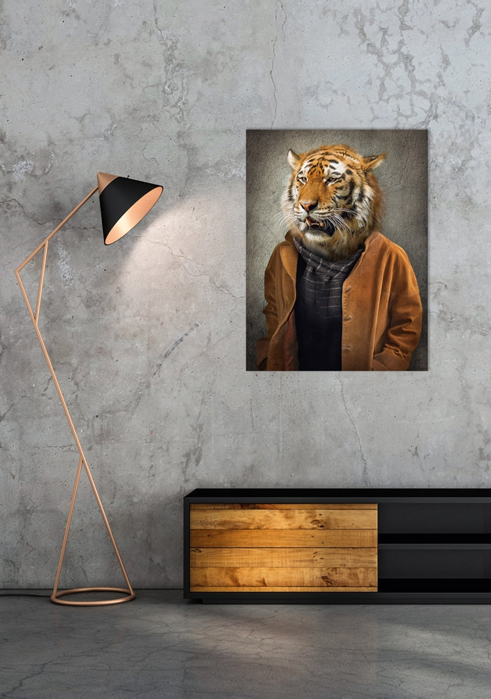 
Image sur verre « Tigre en manteau » 60 x 80 cm