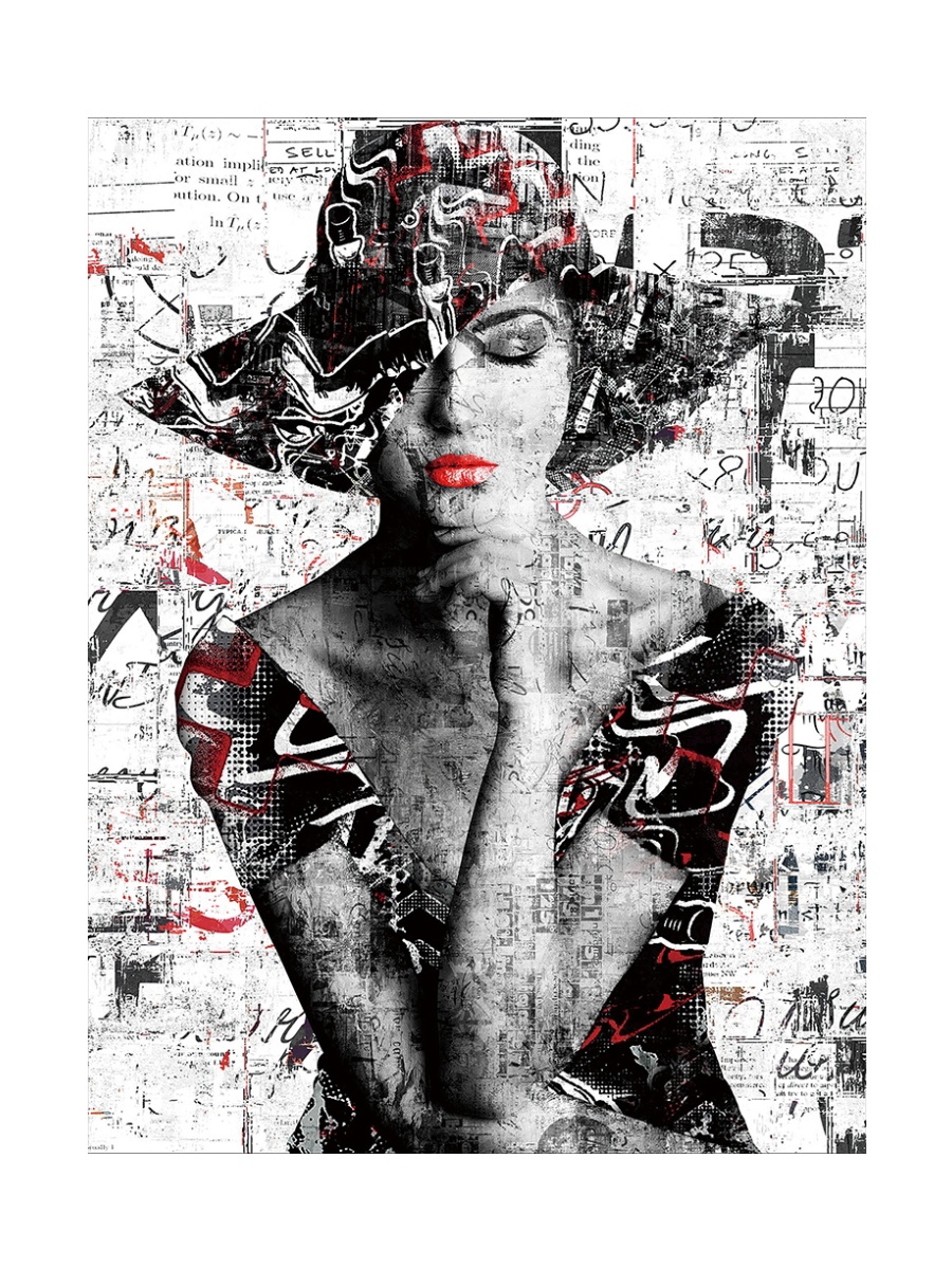 
Glasbild „Street Art 70er Schlapphut“ 90 x 120 cm