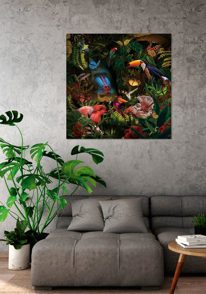 
Glasbild „Dschungelparadies“ 100 x 100 cm