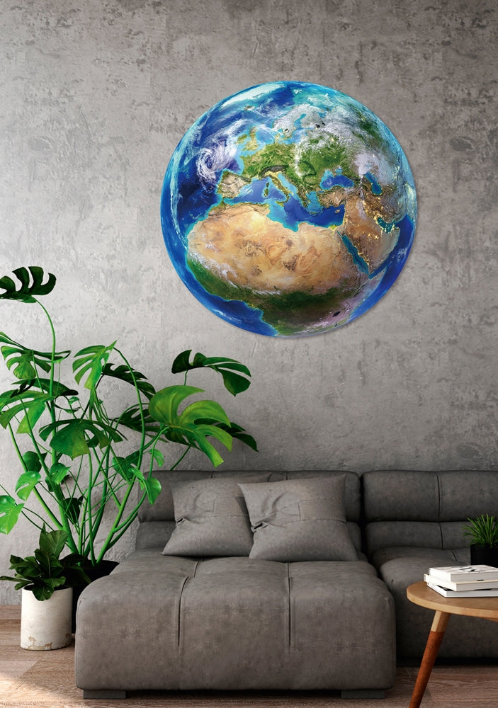 
Glasbild „Die Welt“ 100 x 100 cm