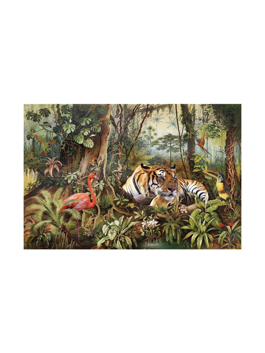 
Glasbild „Flamingo trifft Tiger“ 100 x 150 cm