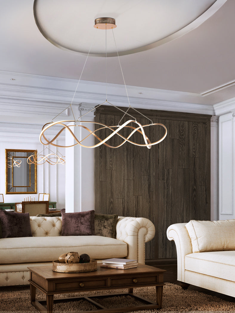 
Dimmable LED designer pendant light “Molly”, Ø 110 cm - without remote control / Rose Gold