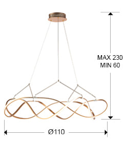 
Lampada a sospensione di design a LED dimmerabile «Molly», Ø 110 cm - senza telecomando / Oro rosa