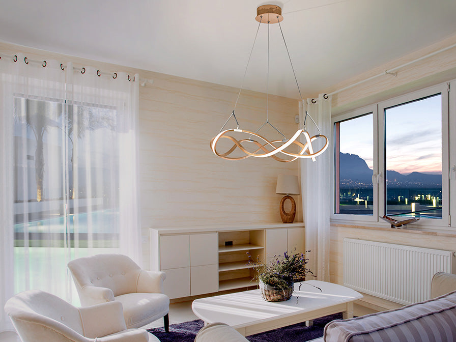 
Lampada a sospensione di design a LED dimmerabile «Molly», Ø 53 cm - Oro rosa