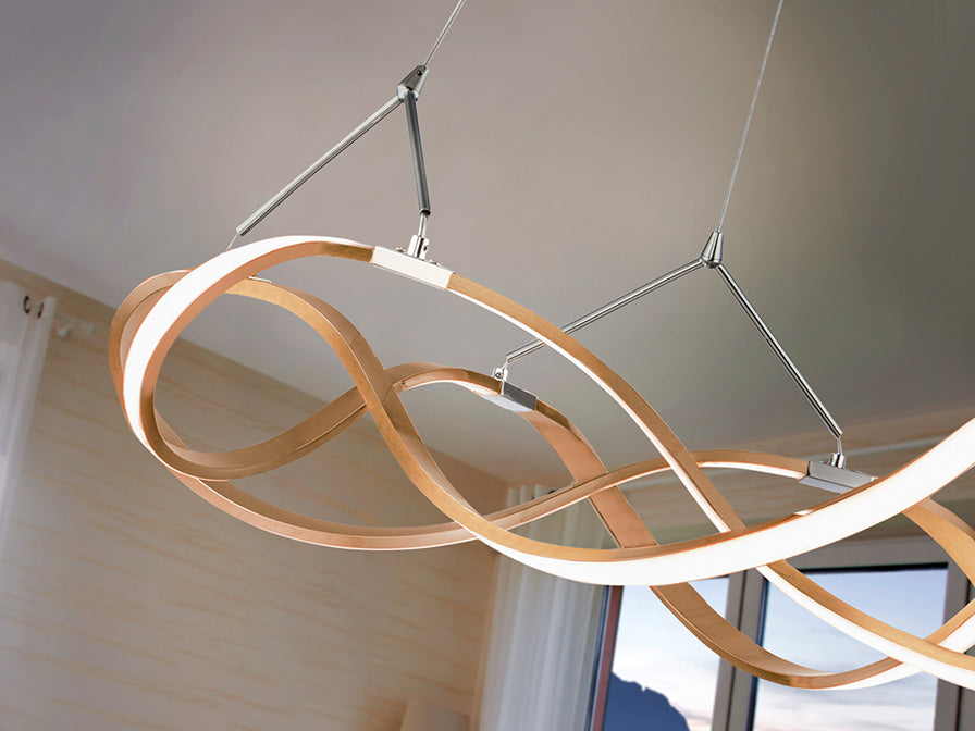 
Lampada a sospensione di design a LED dimmerabile «Molly», Ø 53 cm - Oro rosa