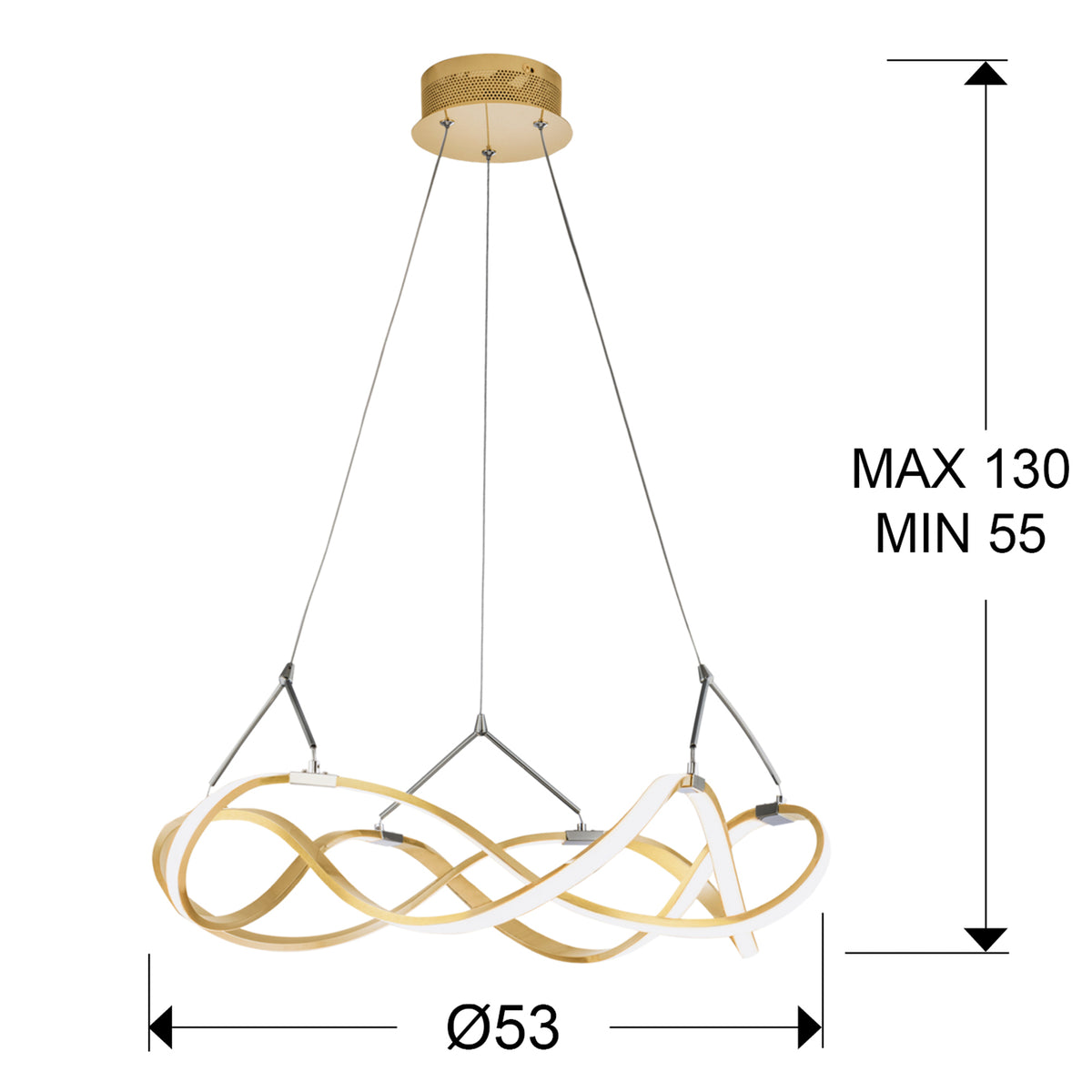 
Lampada a sospensione di design a LED dimmerabile «Molly», Ø 53 cm - Oro rosa