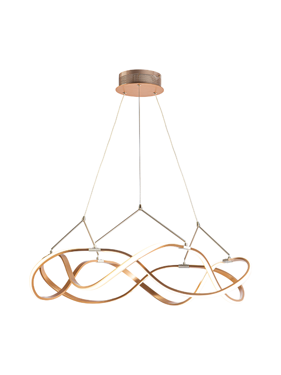 
Dimmable LED designer pendant lamp “Molly” with remote control, Ø 80 cm - Rose Gold