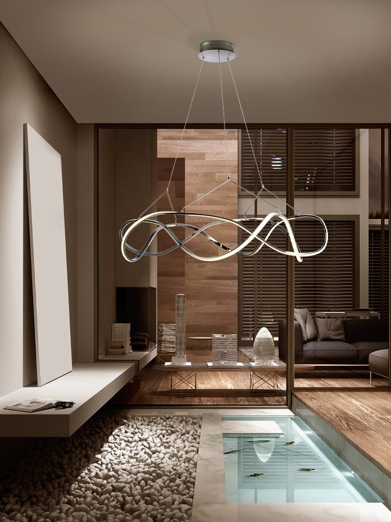 
Dimmable LED designer pendant lamp “Molly” with remote control, Ø 80 cm - Rose Gold