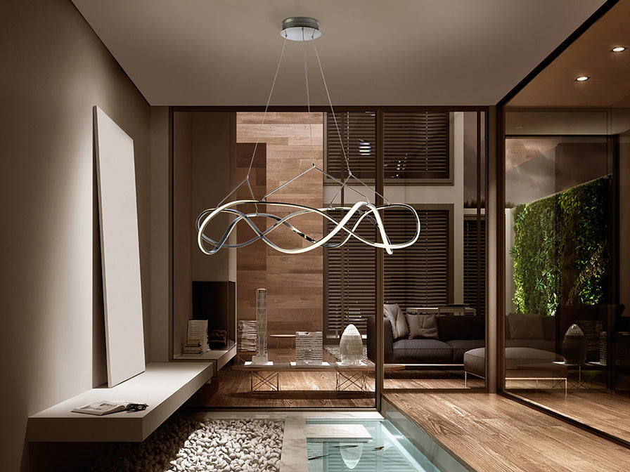 
Lampada a sospensione di design a LED dimmerabile «Molly» con telecomando, Ø 80 cm - Oro rosa