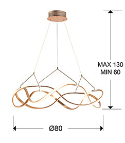 
Lampada a sospensione di design a LED dimmerabile «Molly» con telecomando, Ø 80 cm - Oro rosa