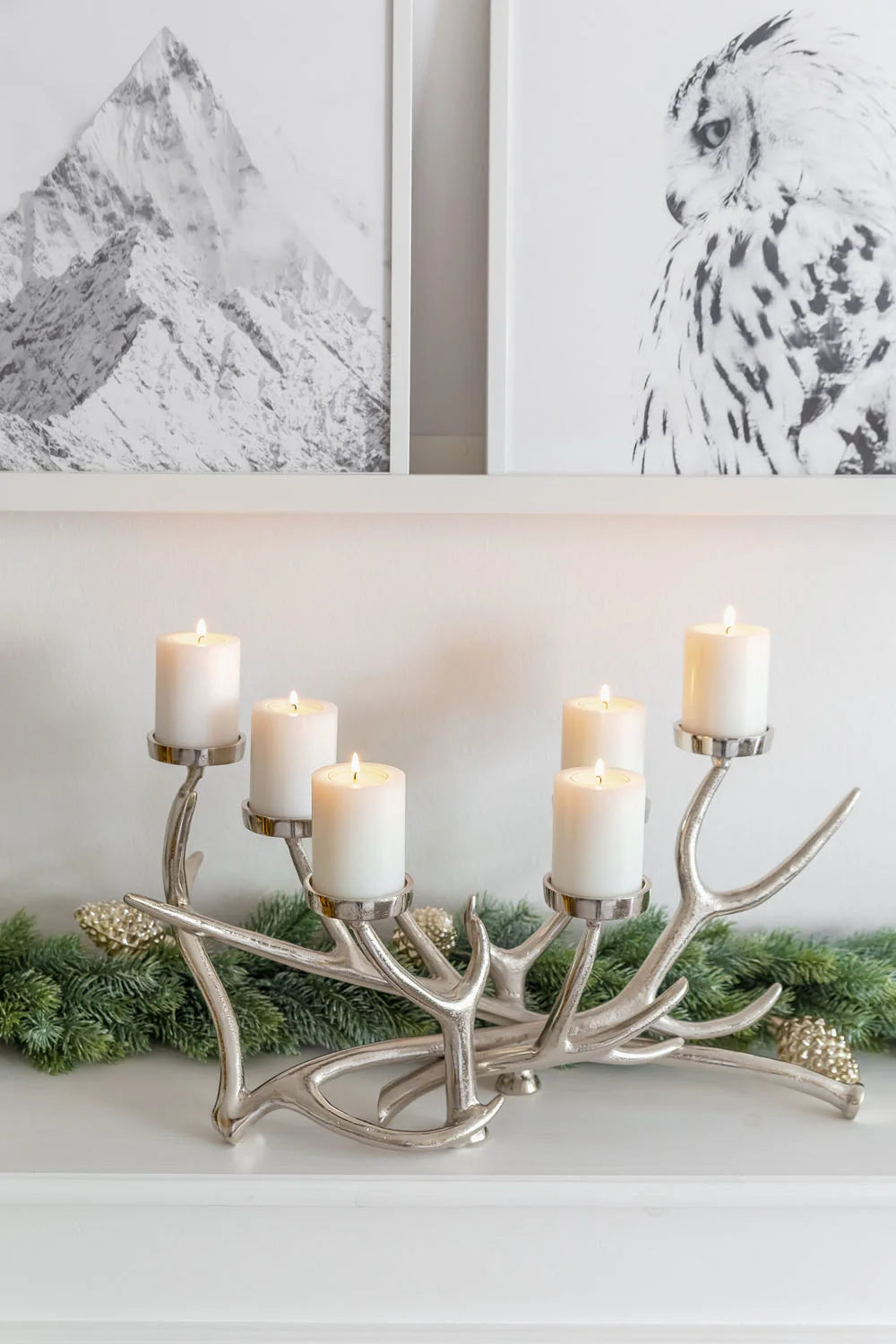 
Premium XL Candle Holder "James" - Nickel-Plated and Tarnish-Protected Aluminum