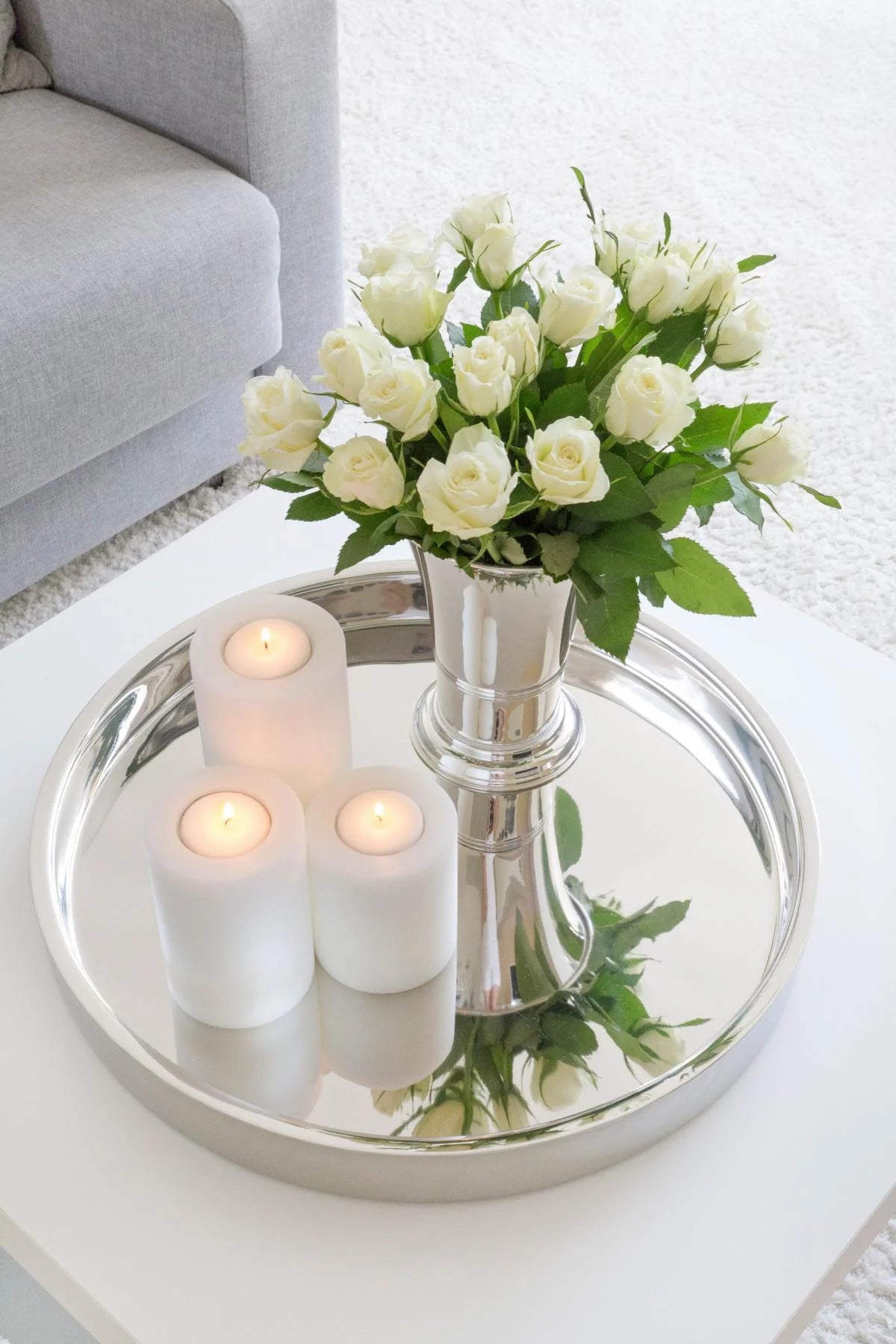 
Large Premium Serving Tray "Hugo" - High-Gloss Polished Stainless Steel