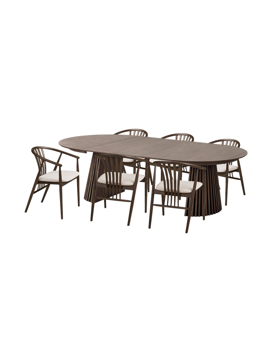 
Set da pranzo di design „Osakka & Agustin“ composto da 7 pezzi - Rovere Marrone scuro