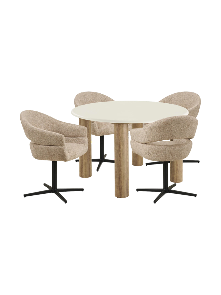 
Set da sala da pranzo di design composto da 5 pezzi «Fondital & Dover»