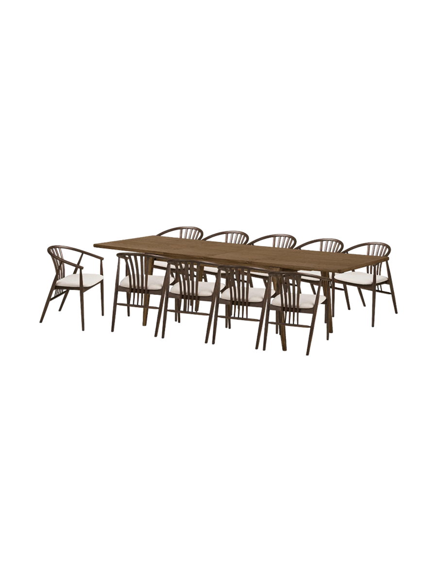 
Grande set da sala da pranzo di design in 11 pezzi «Darwin & Agustin»