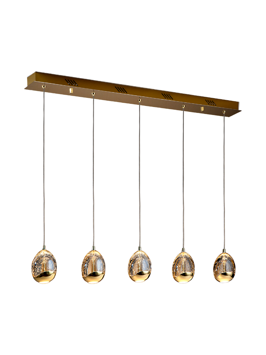 
Lampada a sospensione di design a LED dimmerabile «Rocio» a 5 luci, oro - senza telecomando