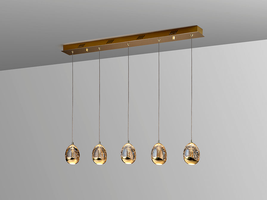 
Lampada a sospensione di design a LED dimmerabile «Rocio» a 5 luci, oro - senza telecomando