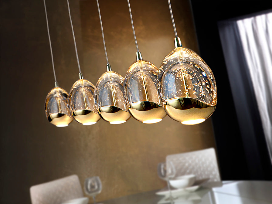 
Lampada a sospensione di design a LED dimmerabile «Rocio» a 5 luci, oro - senza telecomando