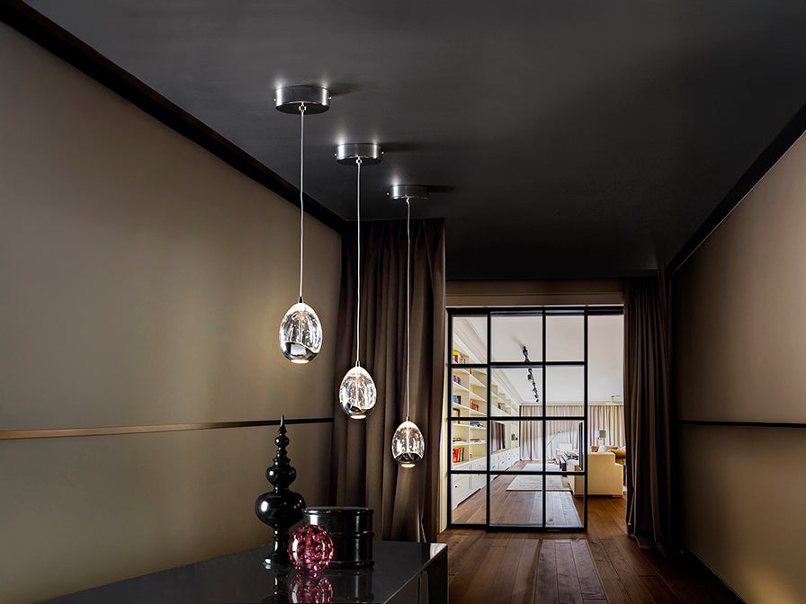 
Dimmbare LED Design Hängelampe „Rocio“ 1-flammig, Silber