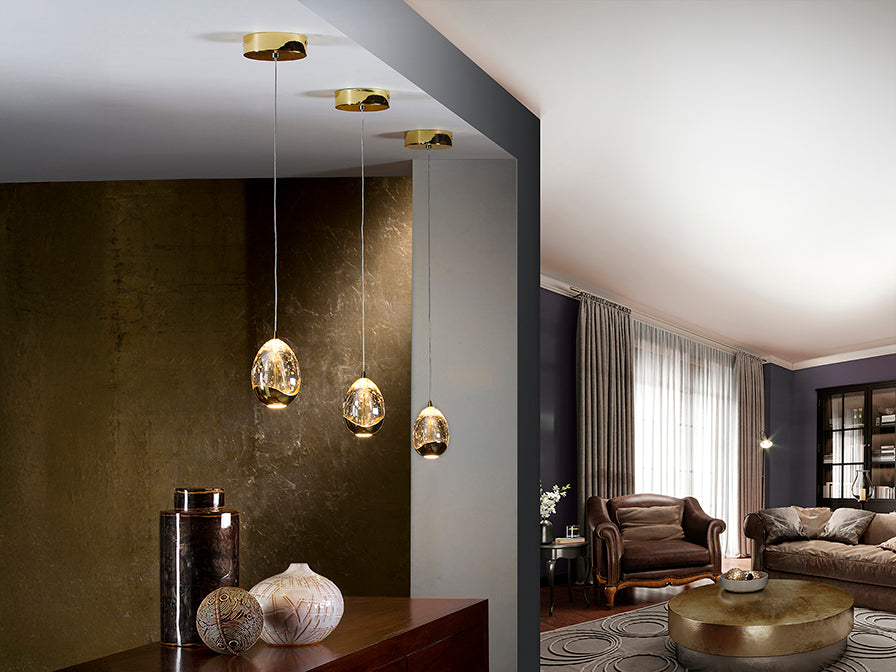 
Dimmbare LED Design Hängelampe „Rocio“ 1-flammig, Gold