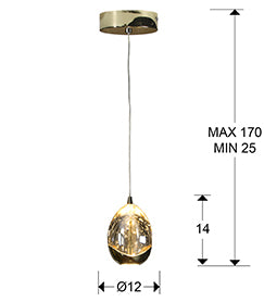 
Lampada a sospensione di design a LED dimmerabile «Rocio» a 1 luce, oro