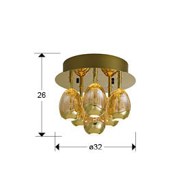 
Dimmable designer LED ceiling light “Rocio”, 6-light