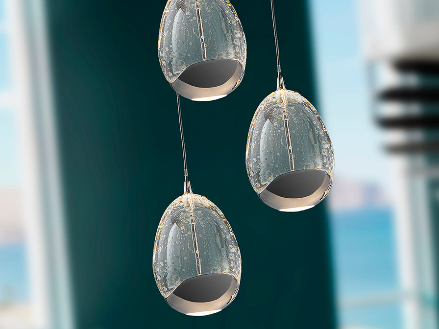 
Dimmable LED designer gallery lamp “Rocio XL”, 14-light, with remote control, silver