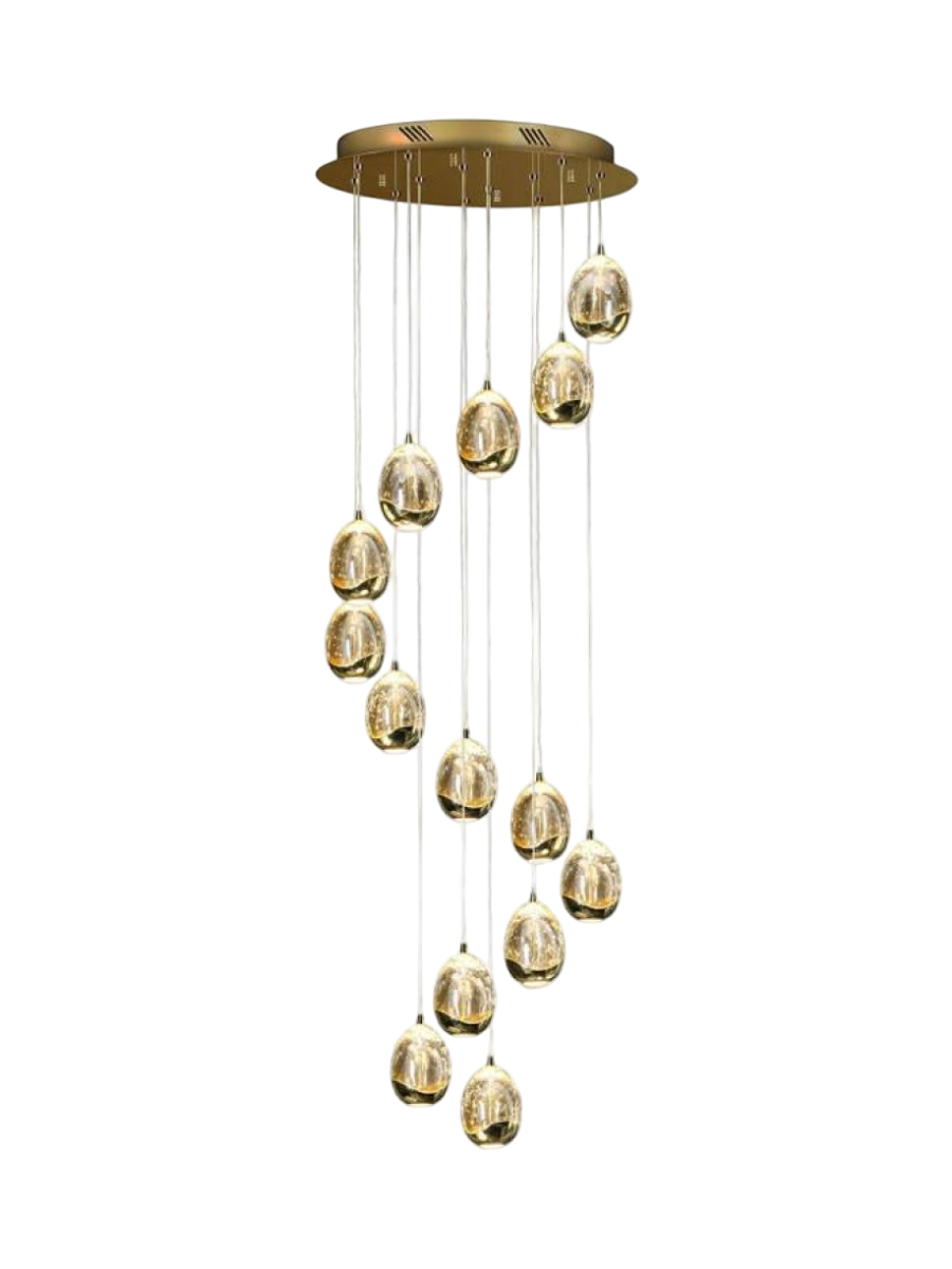 
Dimmbare LED Design Galerielampe „Rocio“ 14-flammig, mit Fernbedienung, Gold