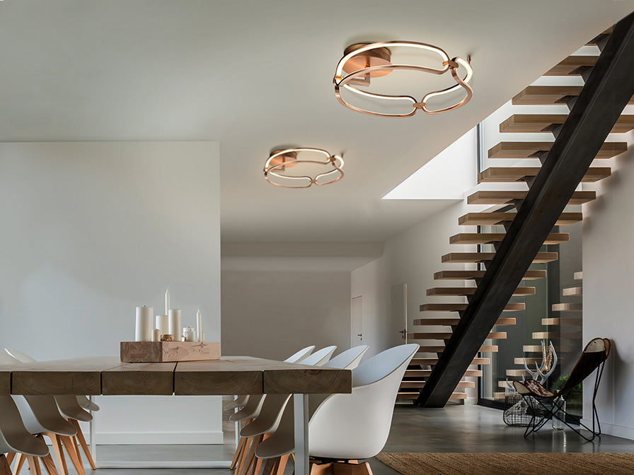 
Dimmable LED designer ceiling light “Colette” Ø 47 cm, rose gold