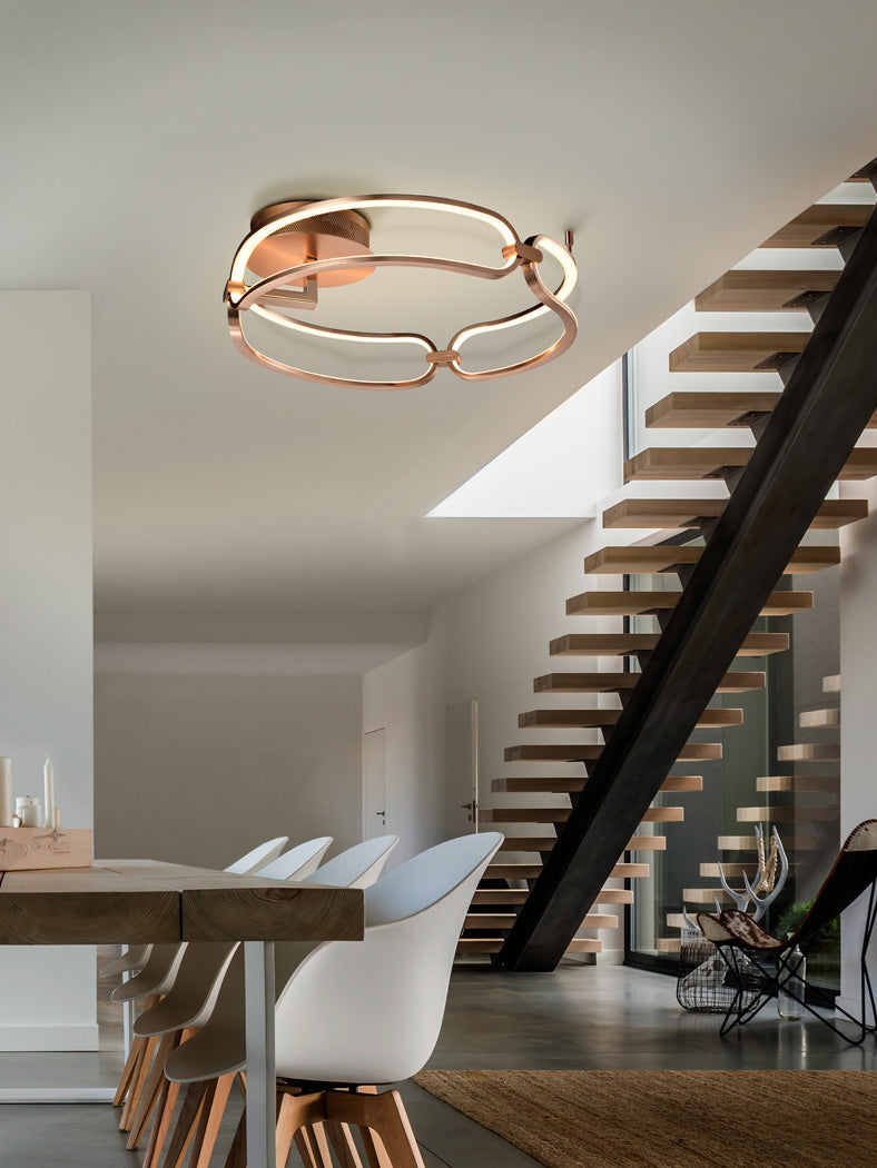 
Dimmable LED designer ceiling light “Colette” Ø 47 cm, rose gold