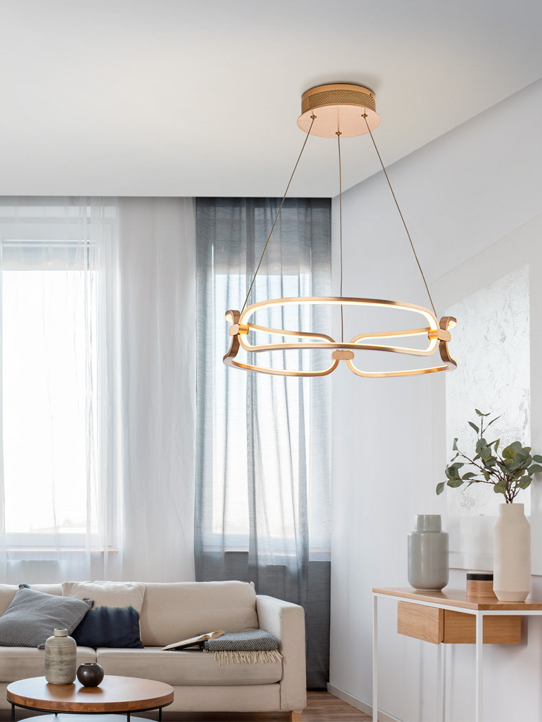 
Suspension LED design à intensité variable « Colette » Ø 47 cm, or rose