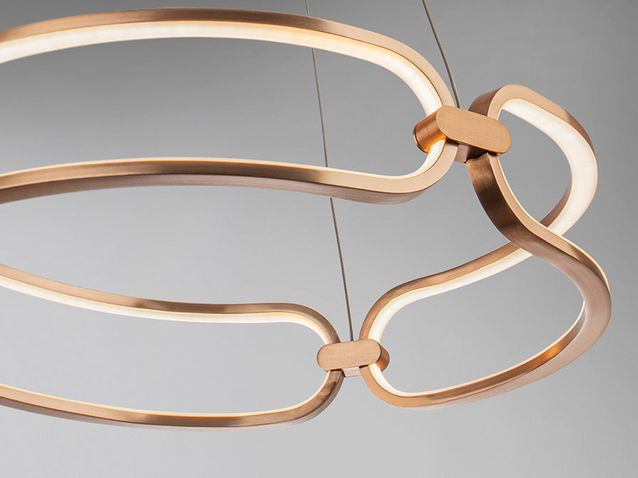 
Suspension LED design à intensité variable « Colette » Ø 47 cm, or rose