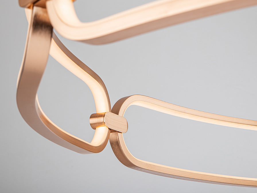 
Suspension LED design à intensité variable « Colette » Ø 47 cm, or rose