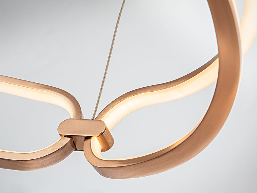 
Dimmbare LED Design Hängelampe „Colette“ Ø 60 cm, Roségold - ohne Fernbedienung