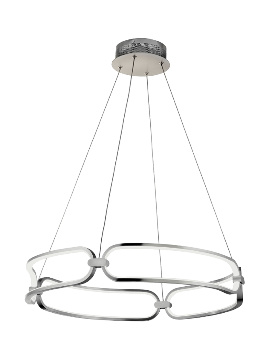 
Dimmbare LED Design Hängelampe „Colette“ Ø 60 cm, Chrom-Finish - ohne Fernbedienung