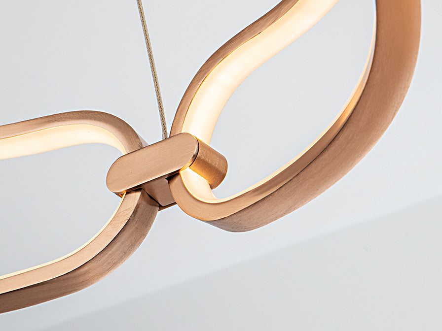 
Dimmbare LED Design Hängelampe „Colette“ Ø 80 cm, Roségold - ohne Fernbedienung