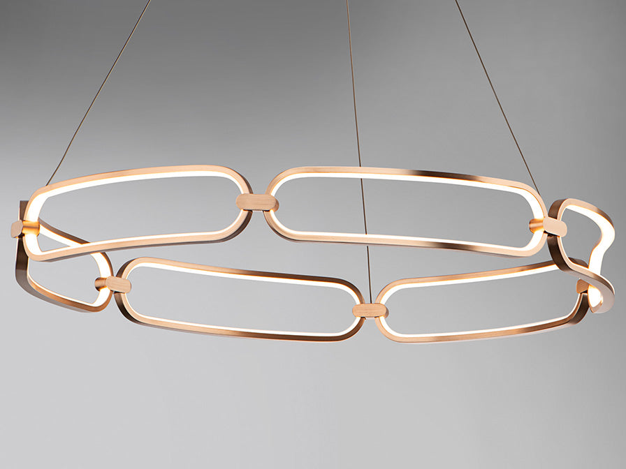 
Dimmbare LED Design Hängelampe „Colette“ Ø 80 cm, Roségold - ohne Fernbedienung