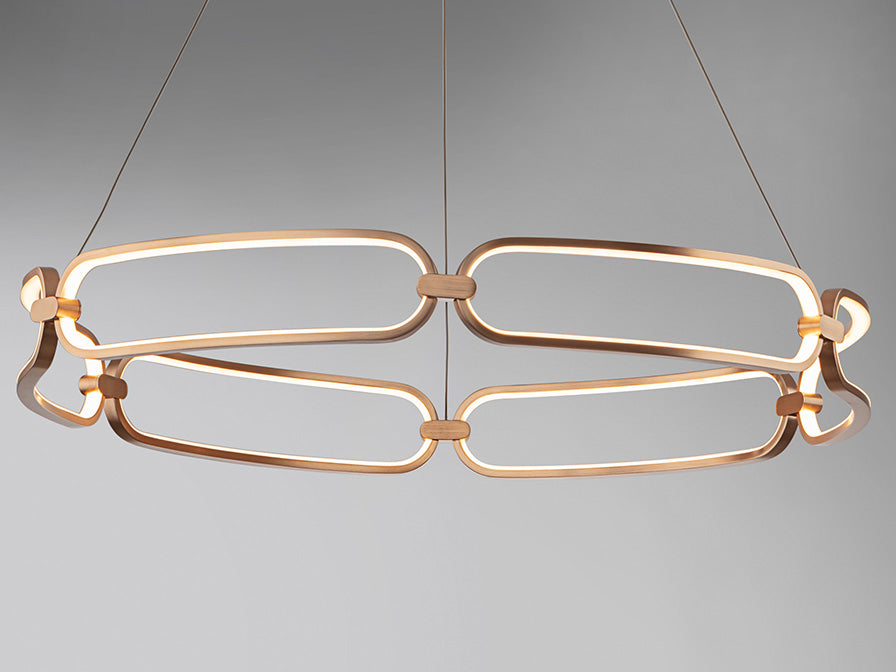
Dimmbare LED Design Hängelampe „Colette“ Ø 80 cm, Roségold - ohne Fernbedienung
