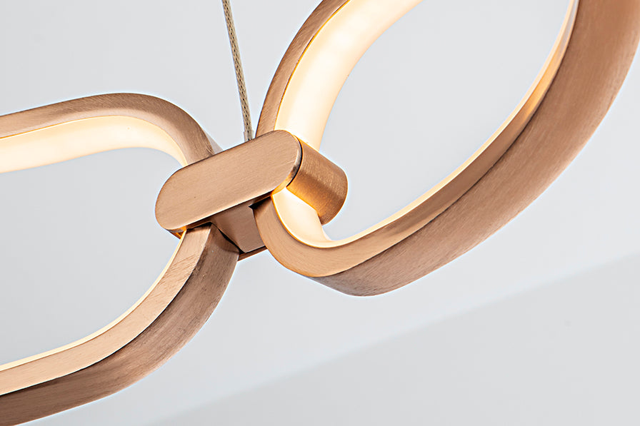 
Dimmbare LED Design Hängelampe „Colette“ Ø 80 cm, Roségold - ohne Fernbedienung
