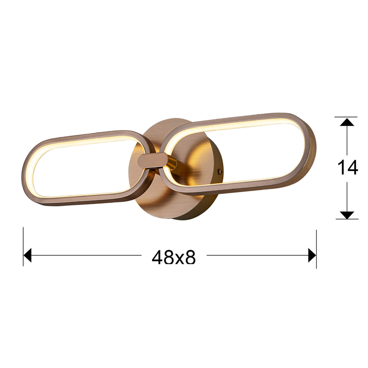 
Dimmable LED designer wall light “Colette”, rose gold