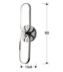 
Dimmable LED designer wall light “Colette”, chrome finish