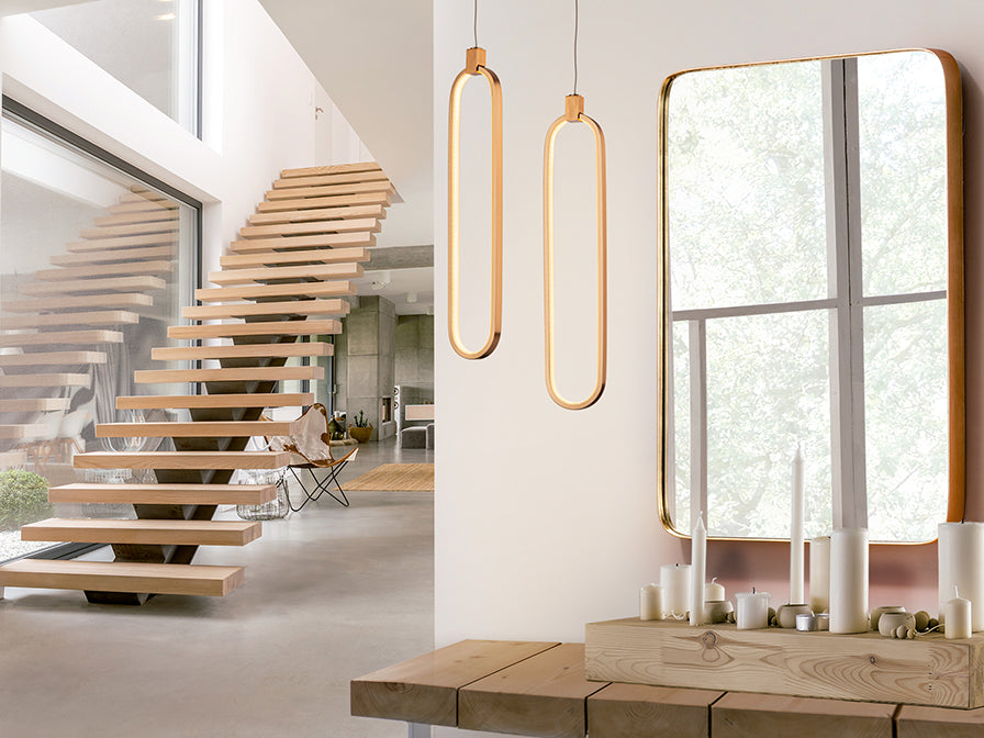 
Dimmbare LED Design Pendellampe „Colette“, 1-flammig, Roségold