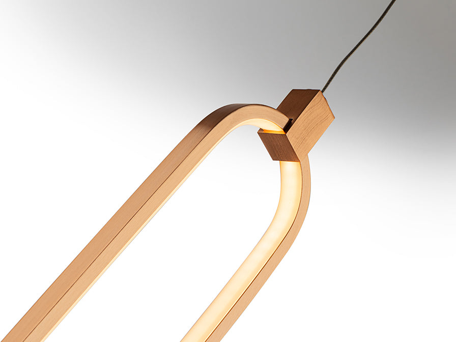 
Suspension LED design à intensité variable « Colette », 1 lumière, or rose
