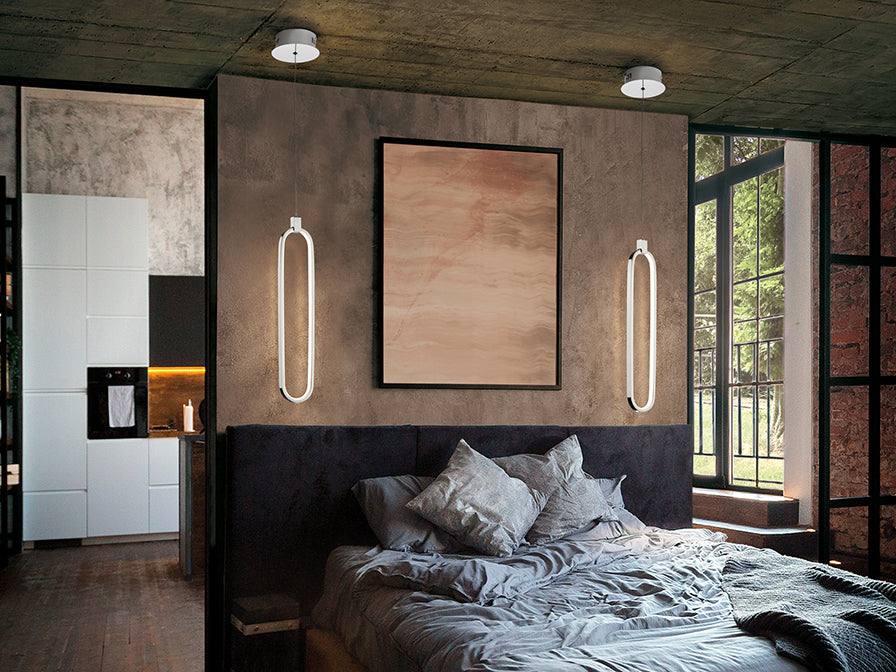 
Dimmbare LED Design Pendellampe „Colette“, 1-flammig, Chrom-Finish
