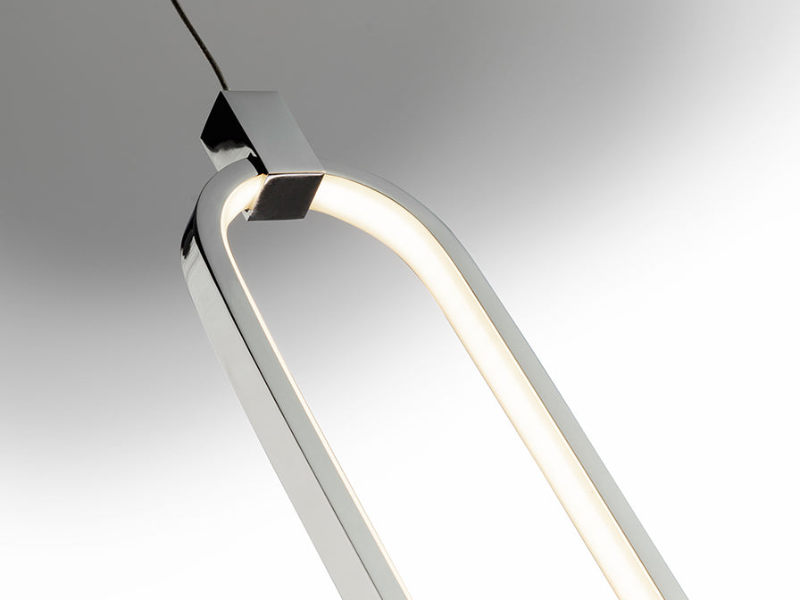 
Suspension LED design à intensité variable « Colette », 1 lumière, finition chromée