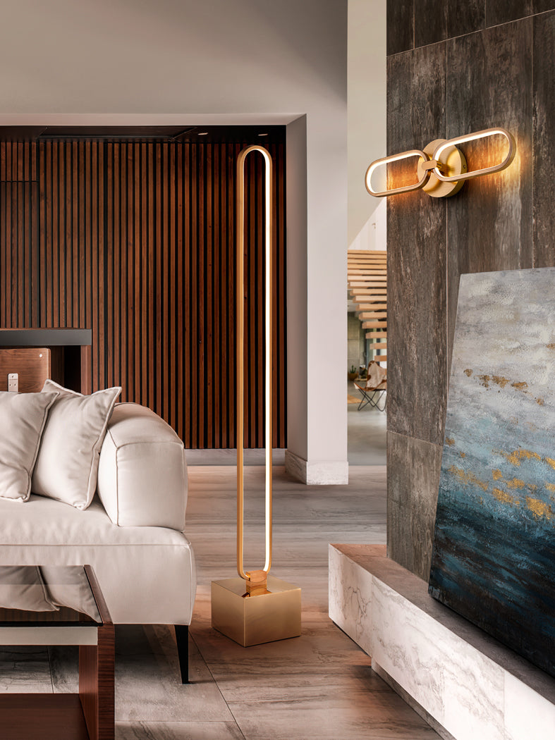 
Dimmbare LED Design Stehlampe „Colette“, Roségold