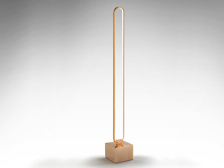 
Dimmable LED designer floor lamp “Colette”, rose gold